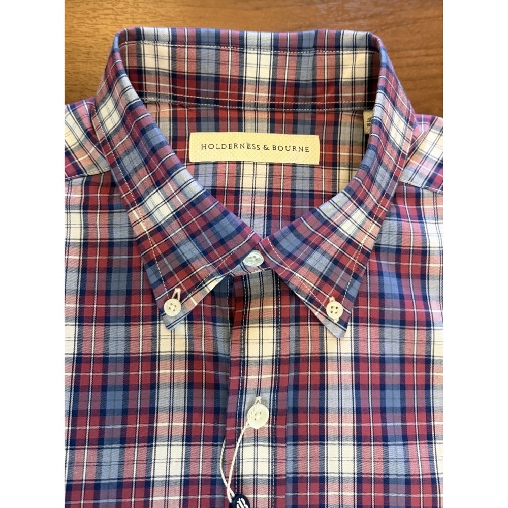Holderness Bourne Shirt Plaid The Andrews Stretch Button Down NWT Men's Size XL - Picture 8 of 16